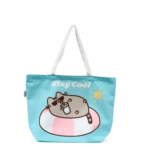 BOLSA DE PLAYA DE TELA GATO PUSHEEN VERANO