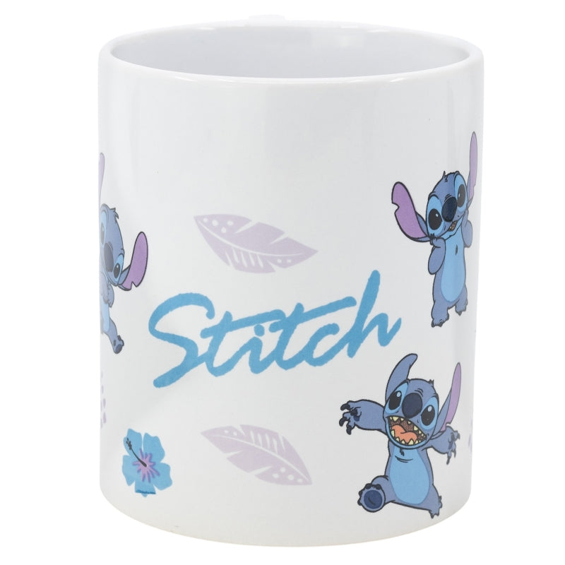 TAZA CERAMICA 325 ML EN CAJA DE REGALO STITCH LEAVES PATTERN
