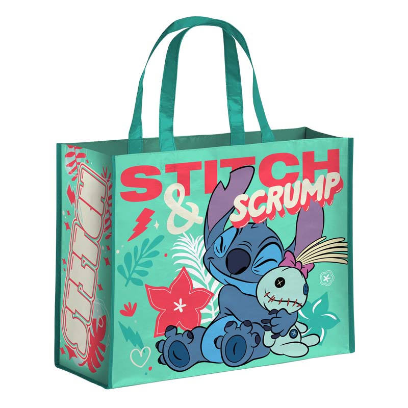 LILO & STITCH - BOLSA DE RAFIA STITCH & SCRUMP