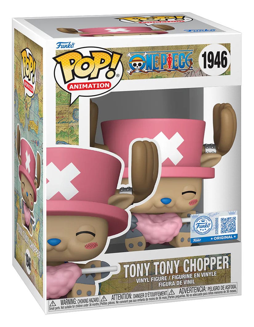 One Piece Figura POP! Animation Vinyl Tony Tony Chopper with Cotton Candy  Exclusive 9 cm