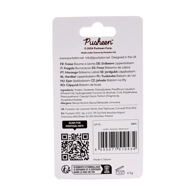 Bálsamo Labial en Barra Gato Pusheen Fresa